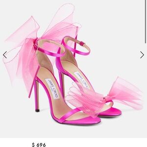 Jimmy Choo Fuchsia Heels with Tulle Bows
